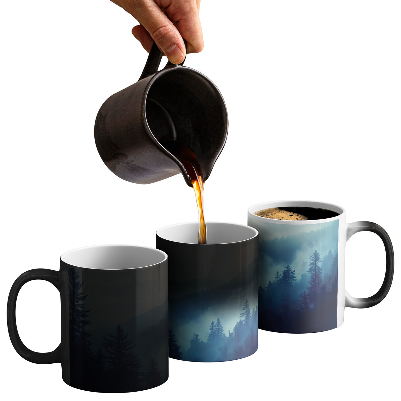 Smoky Mountains Magic Mug - 11oz Heat Sensitive Color Changing Coffee Mug with Mountain Design | Perfect Nature Souvenir Gift