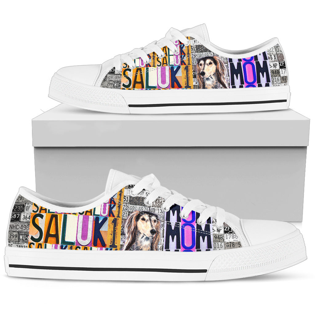 Women's Low Top Canvas Shoes For Saluki Mom
