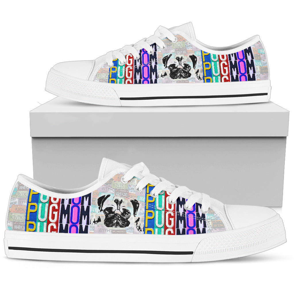 Women's Low Top Canvas Shoes For Pug Mom