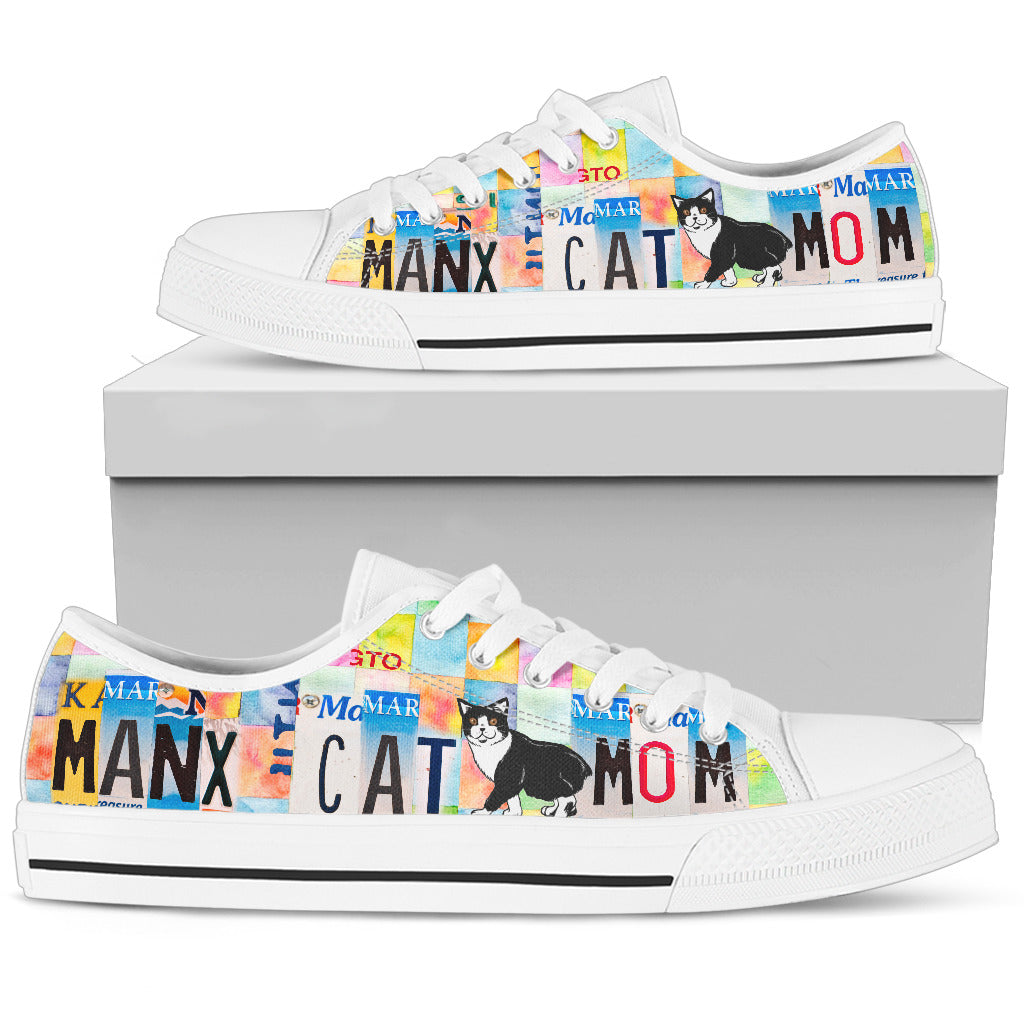 Women's Low Top Canvas Shoes For Manx Cat Mom