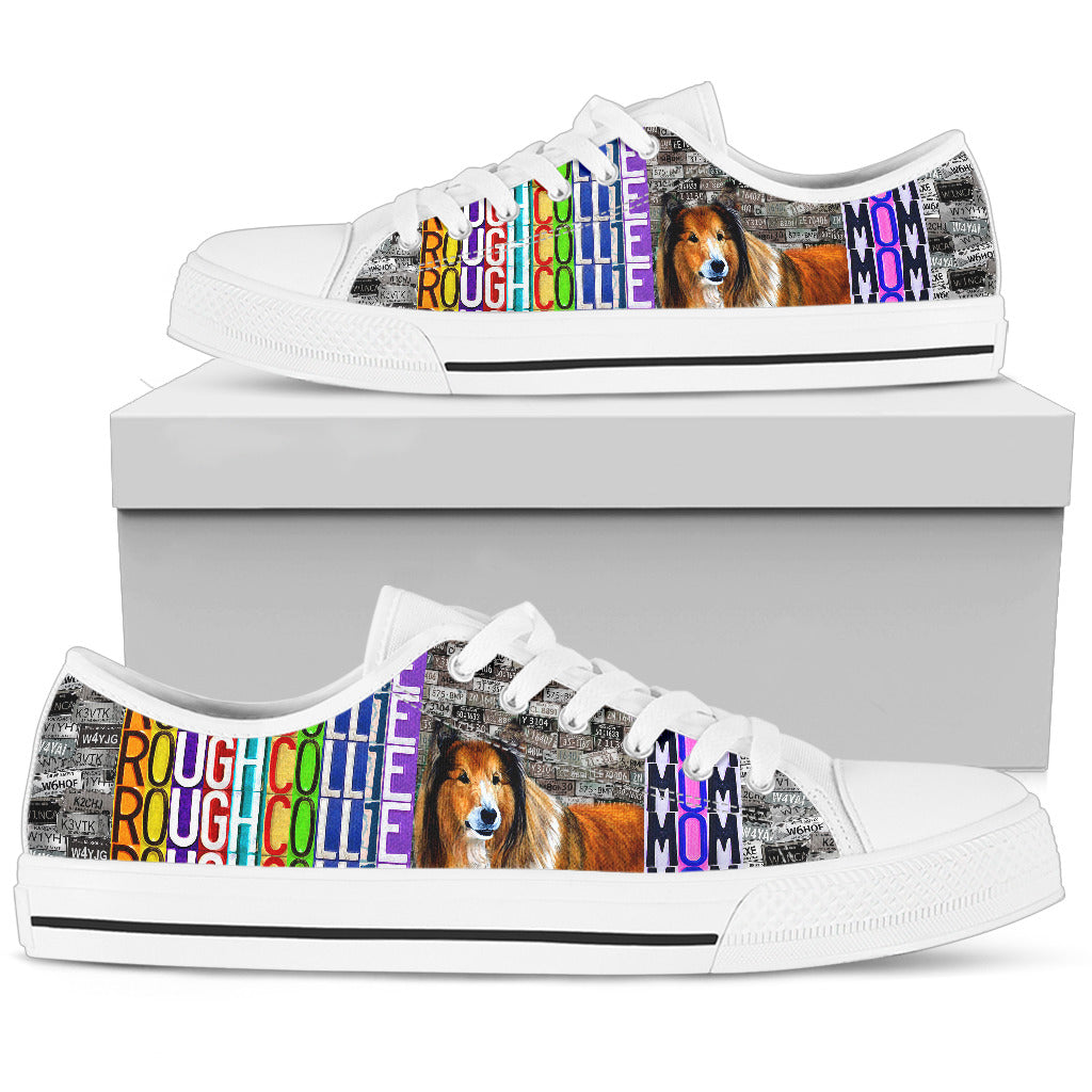 Women's Low Top Canvas Shoes For Rough Collie Mom