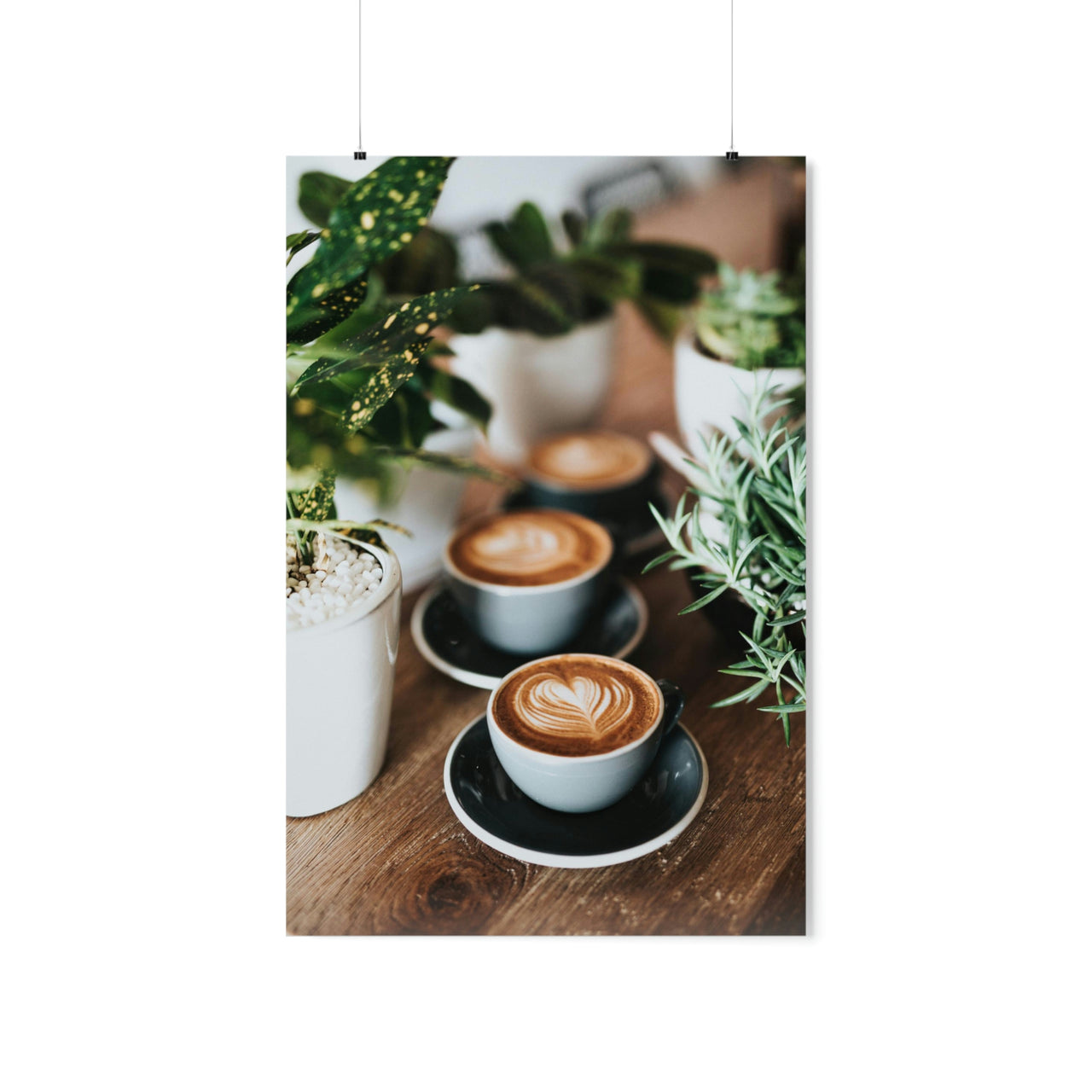 Coffee and Plants Poster, Latte Art Print