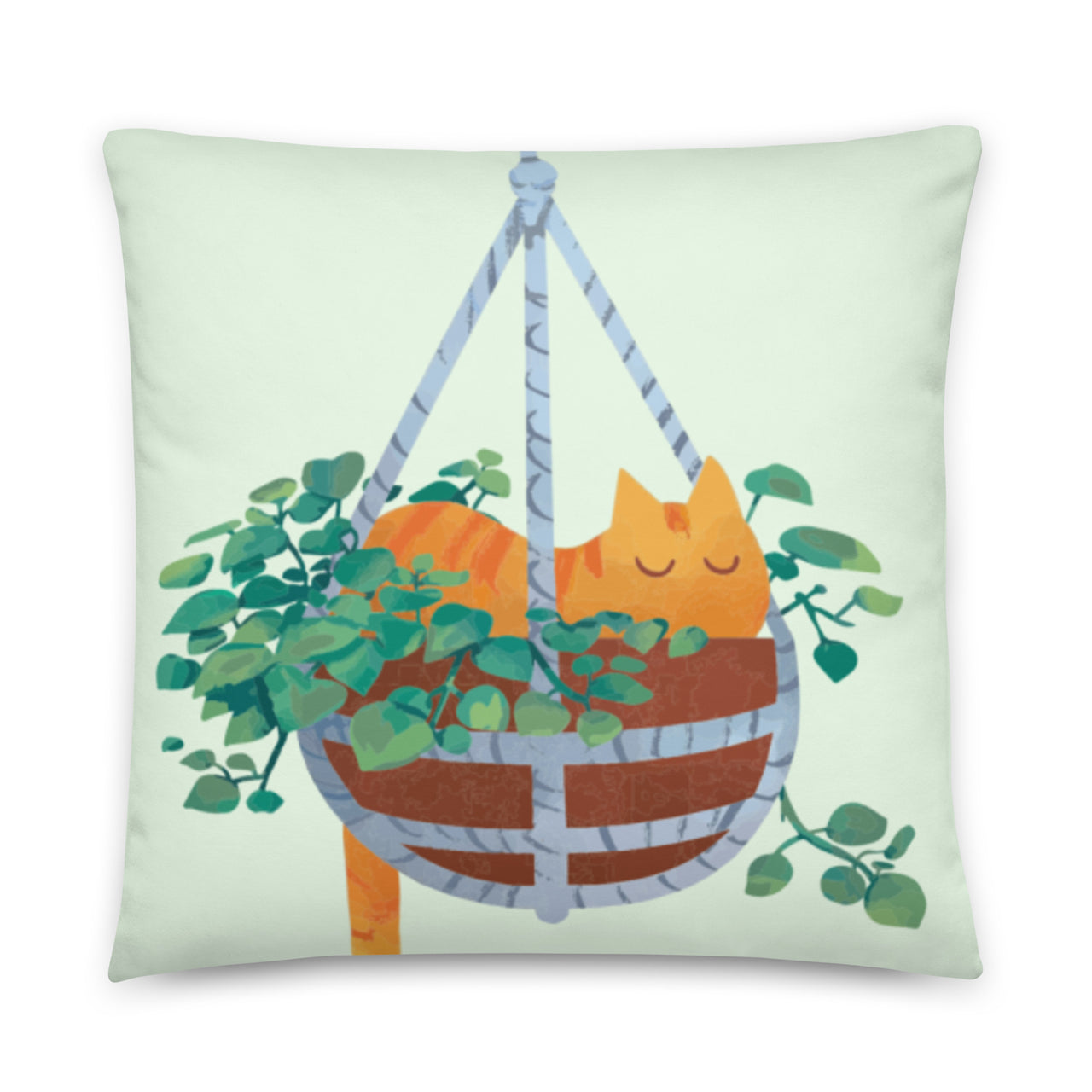 Cat Napping in Plant Pillow