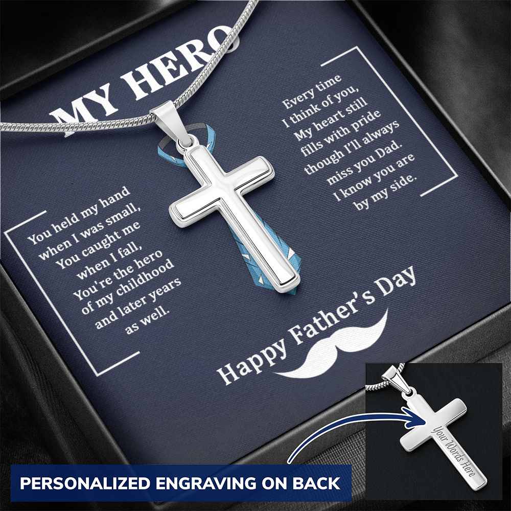 My Hero Personalized Cross Necklace