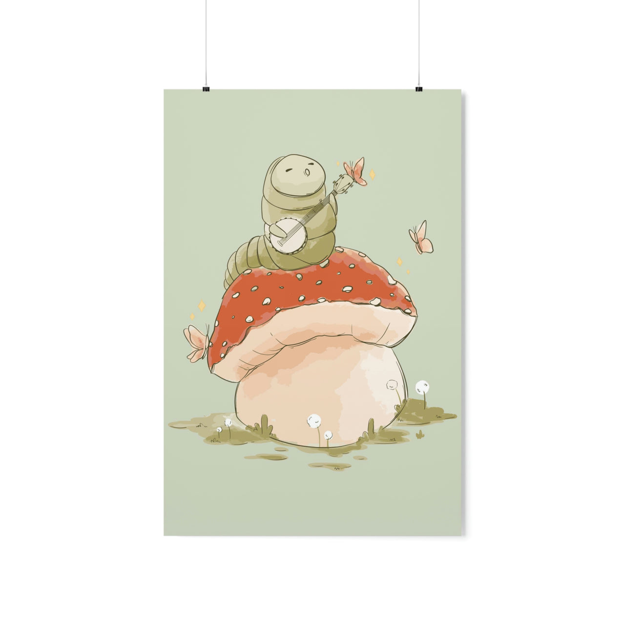 Caterpillar Mushroom Poster