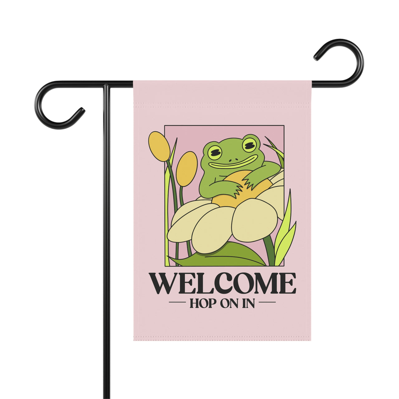 Welcome Hop on In Frog Garden Flag