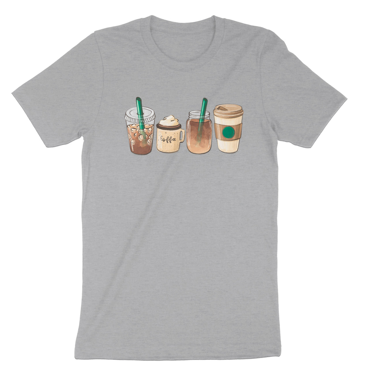 Coffee Lover T-Shirt, Iced Coffee Drinks Latte Tee Shirt