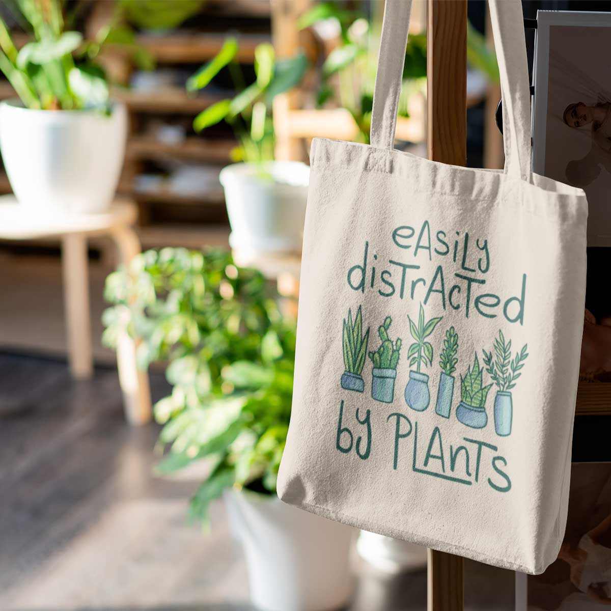 Easily Distracted by Plants Tote Bag