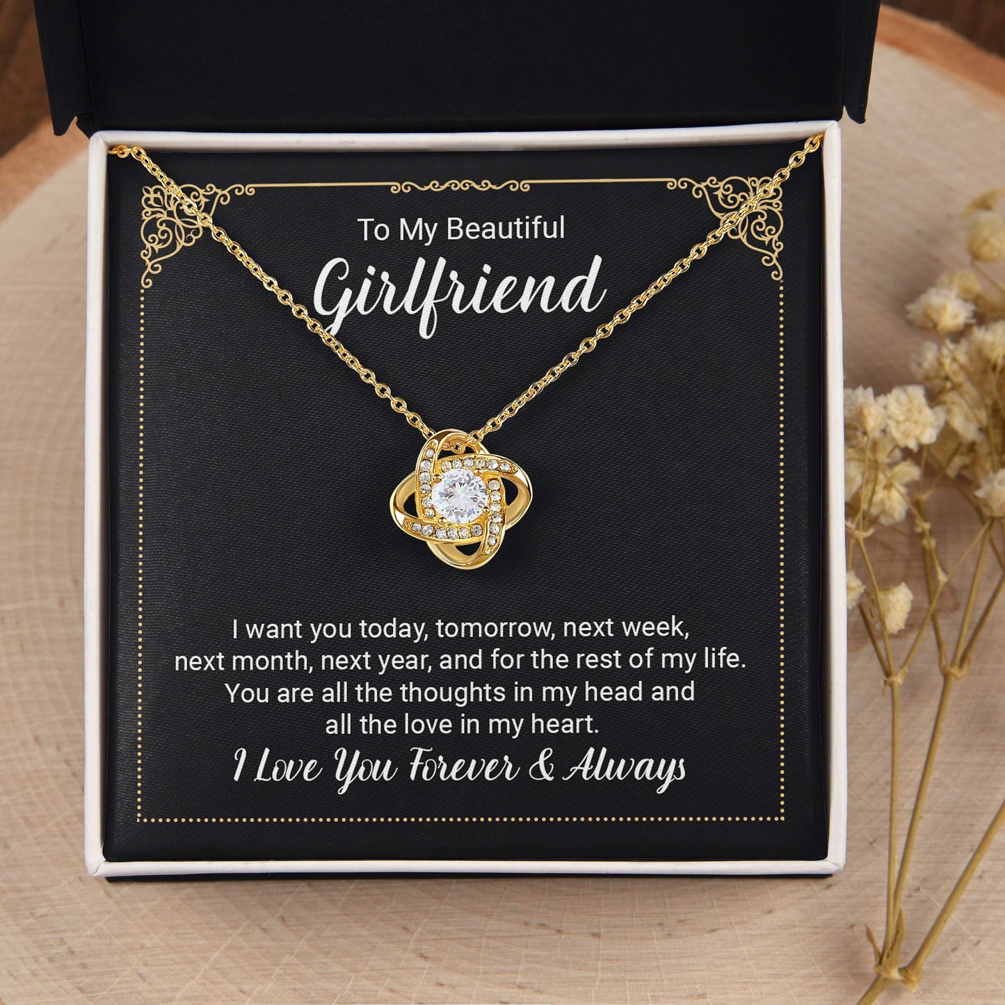 To My Beautiful Girlfriend Necklace - Gift for Girlfriend