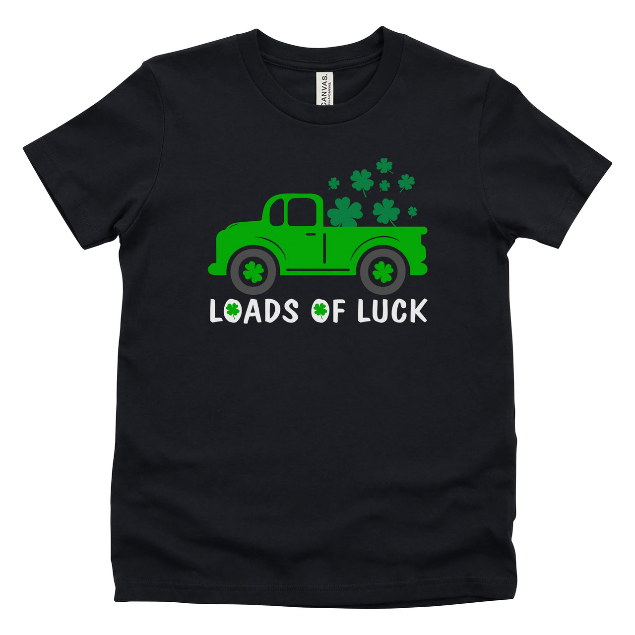 Kids St. Patrick's Day T-Shirt - Loads of Luck Vintage Truck with Shamrock Clovers - Lucky Tee Shirt