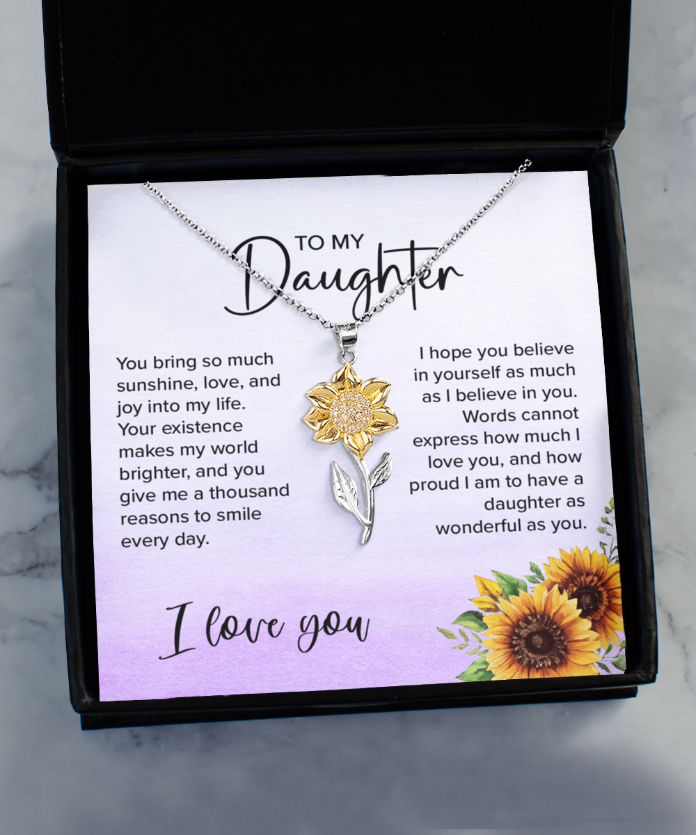 Daughter Necklace - Sunflower Necklace