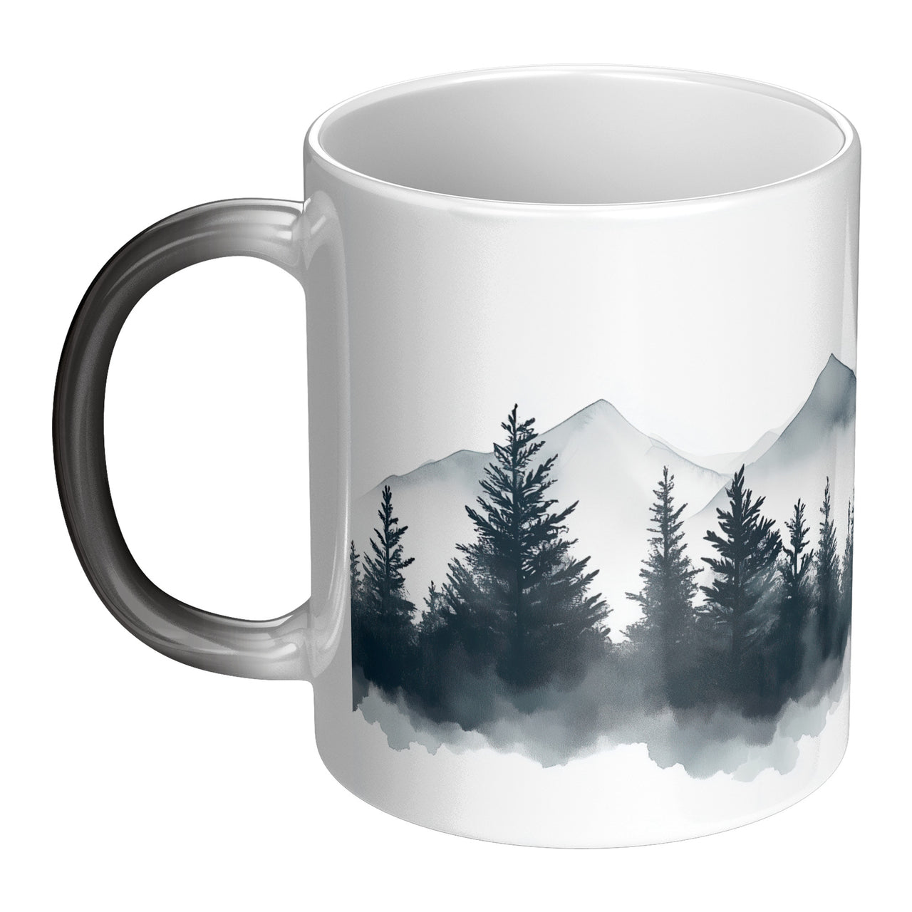 Minimalist Nature Magic Mug | Heat Sensitive Tree & Mountain Color Changing Mug