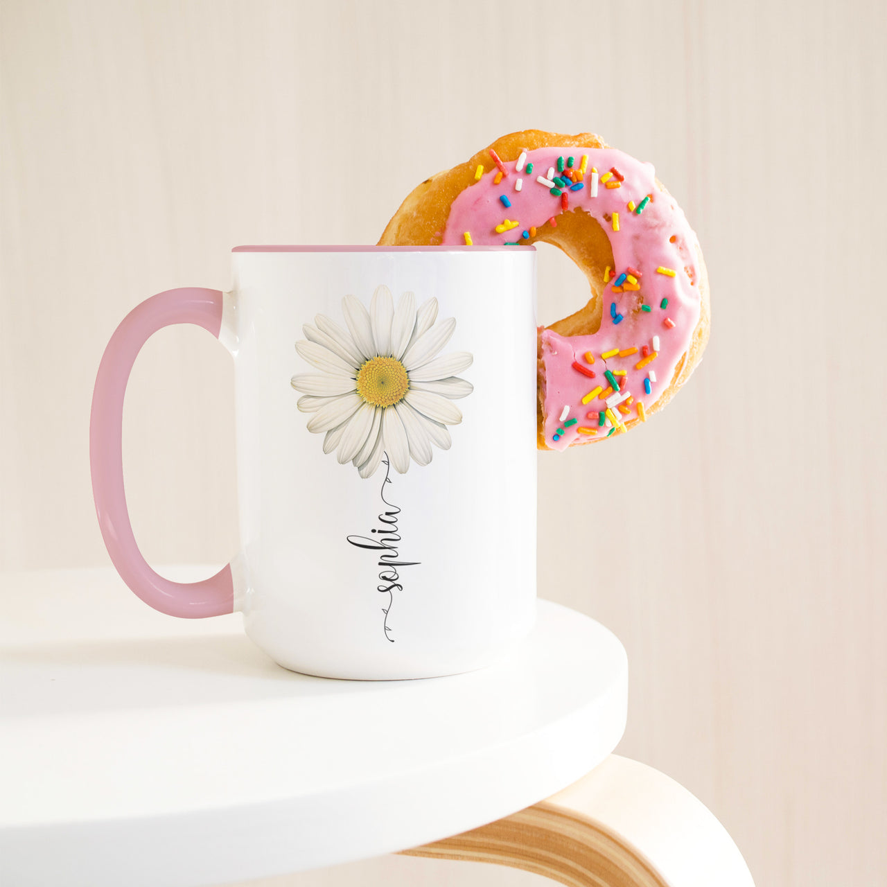 Personalized Daisy Flower Mug