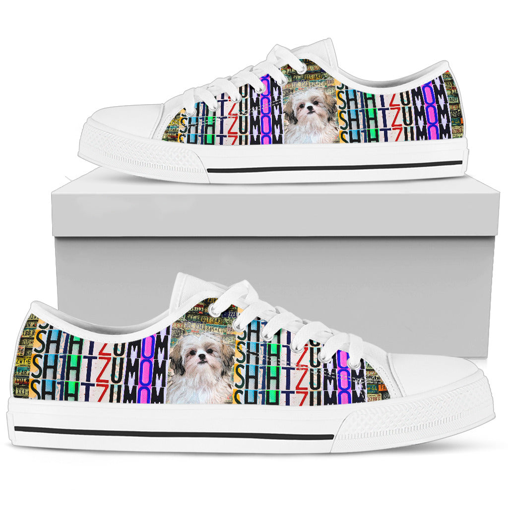 Women's Low Top Canvas Shoes For Shih Tzu Mom