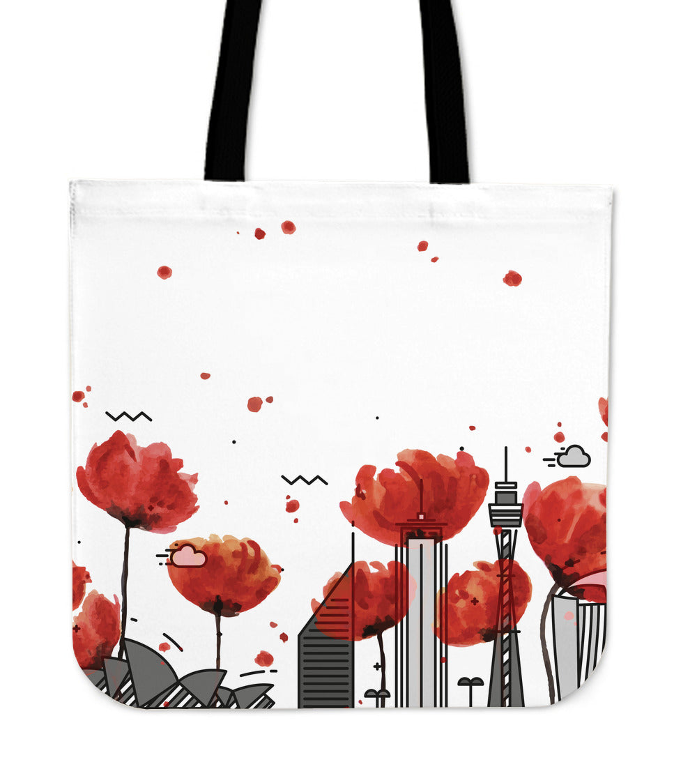 Floral Skyscraper Tote Bag