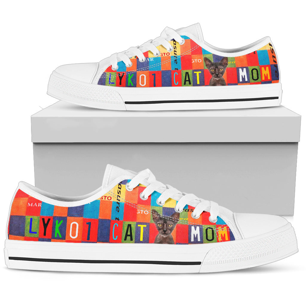 Women's Low Top Canvas Shoes For Lykoi Cat Mom