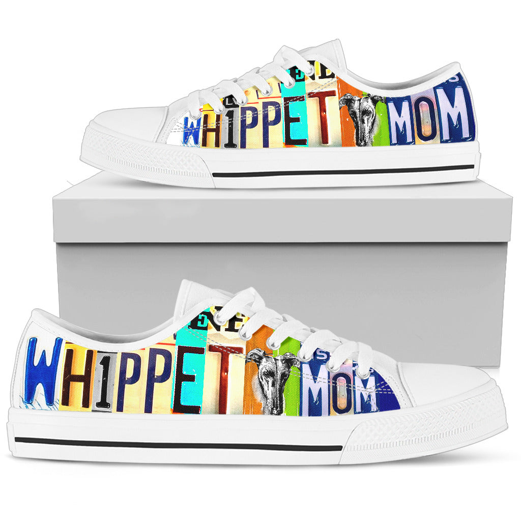 Women's Low Top Canvas Shoes For Cute Whippet Mom