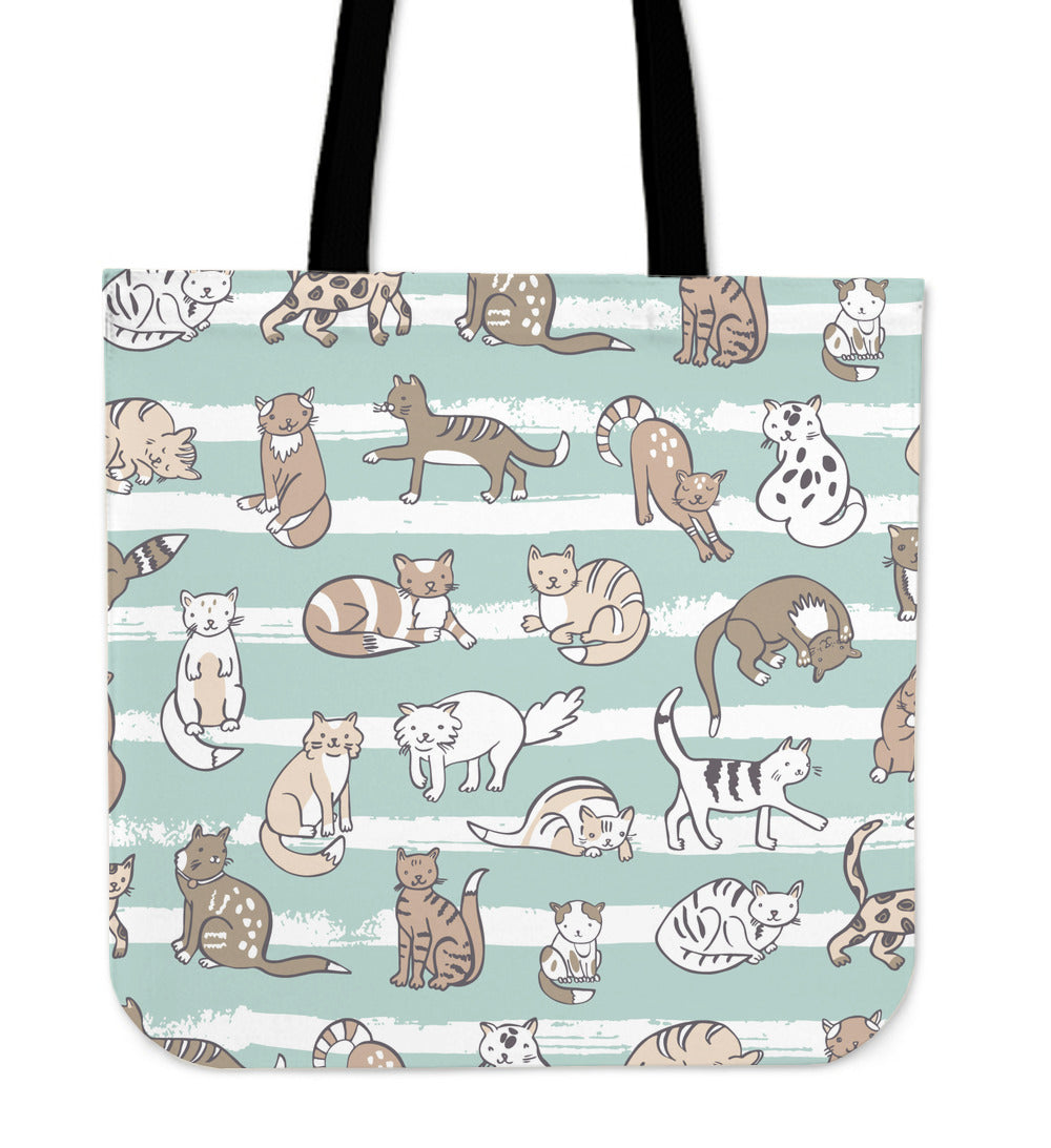 Green Cats Cloth Tote Bag