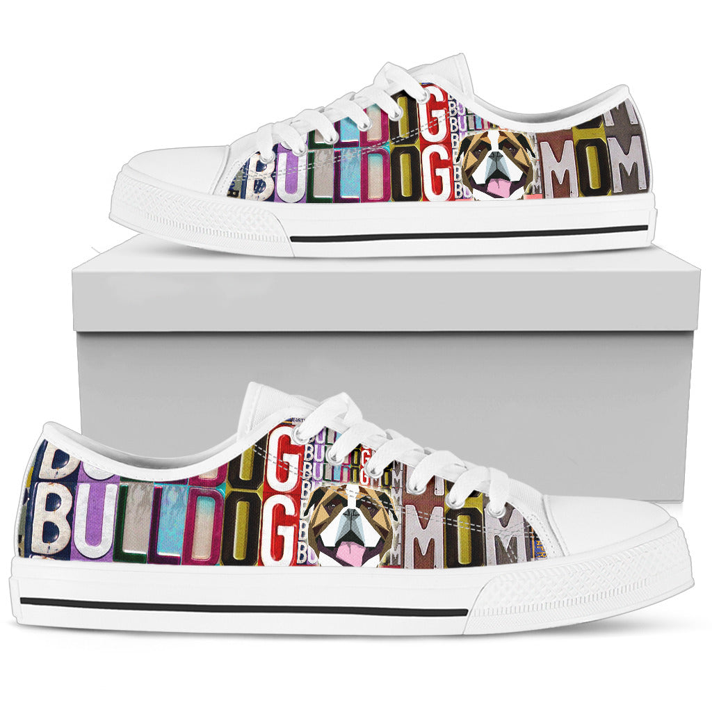 Women's Low Top Canvas Shoes For Bulldog Mom