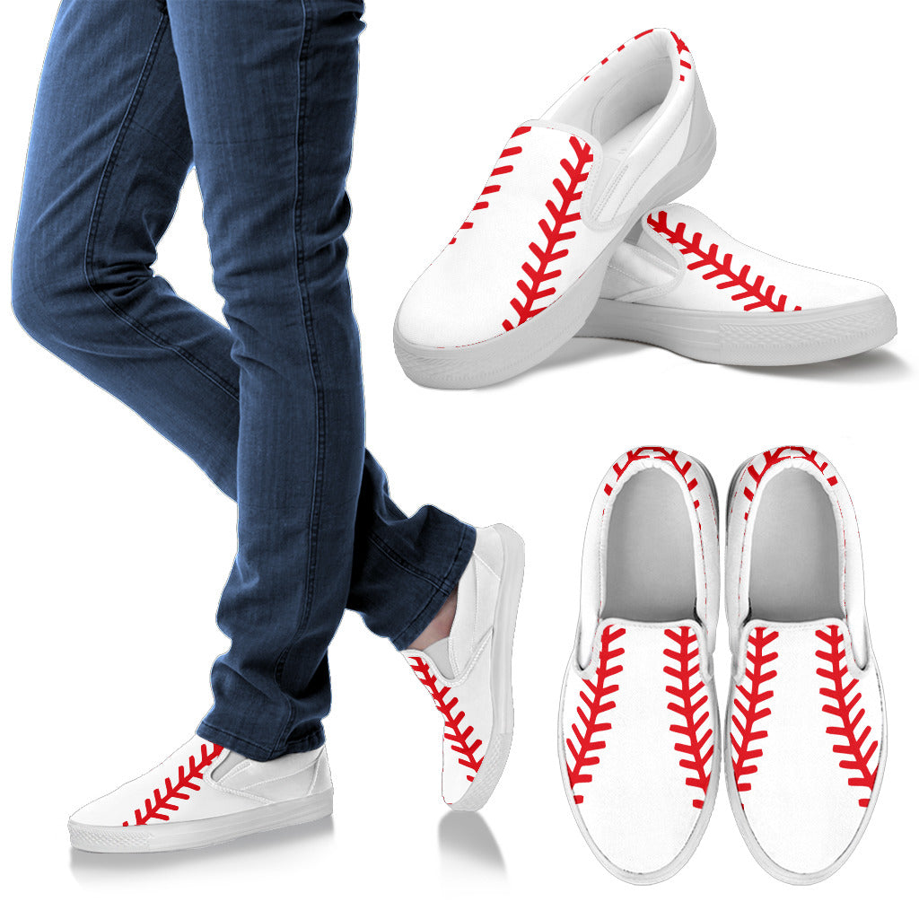 Classy Baseball Men`s Slip Ons