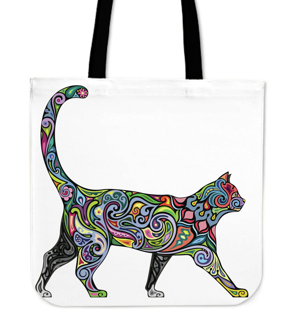 Floral Cat Cloth Tote Bag