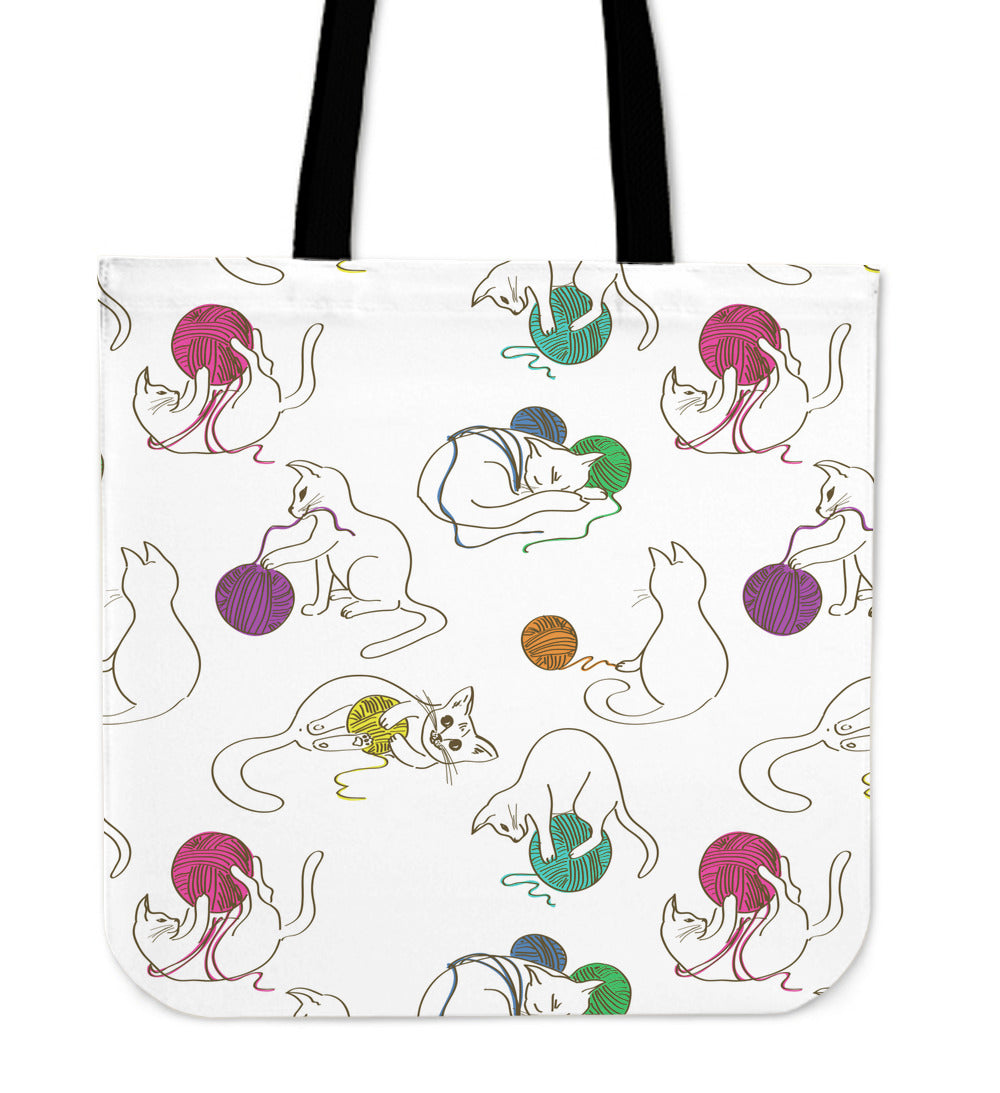 Cats Playing With Wool Cloth Tote Bag