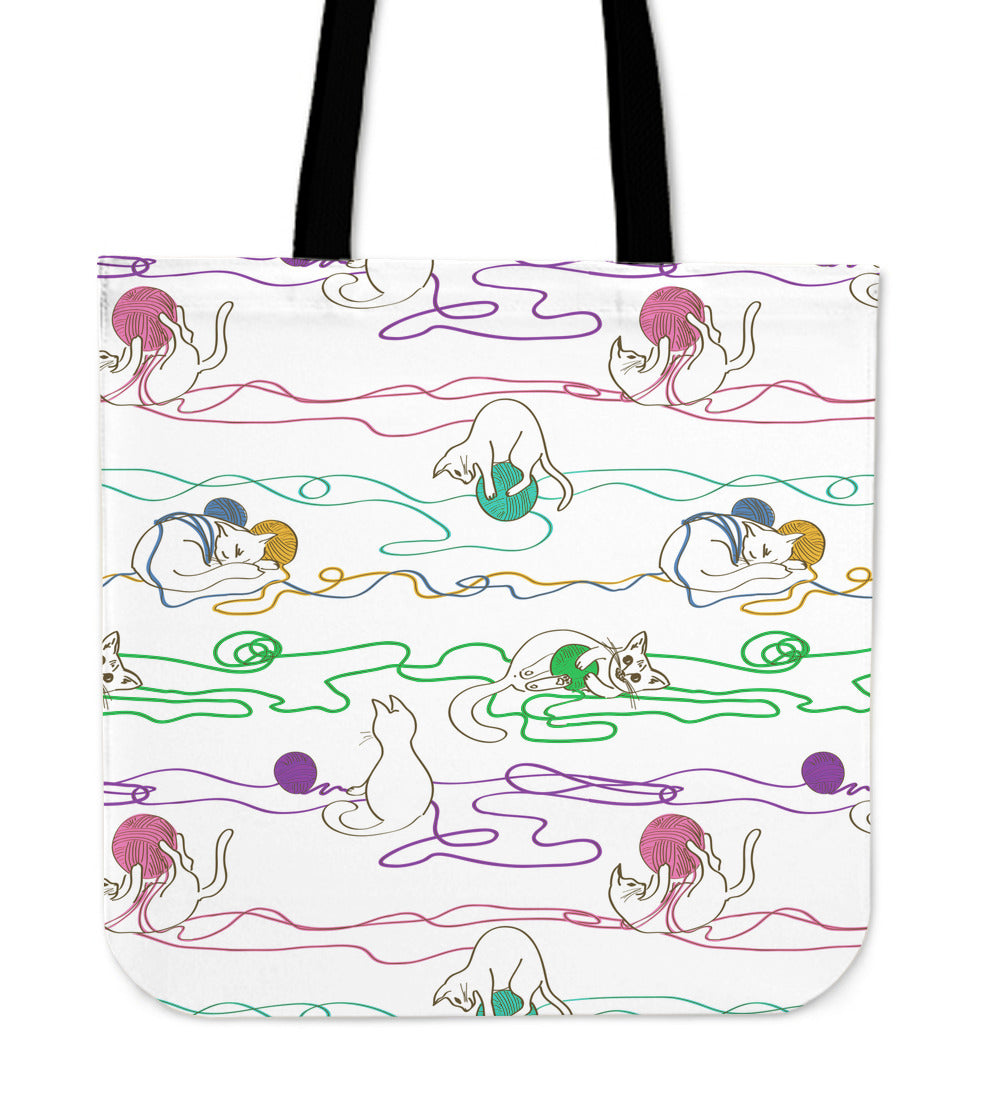 Lying Cats & Wool Cloth Tote Bag