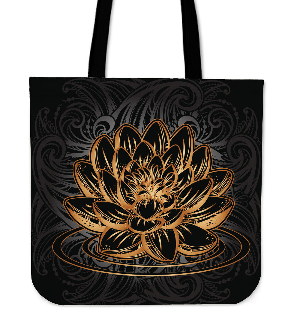 Gold Lotus Tote