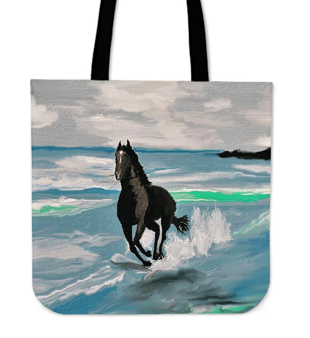 Seascape Horse Tote Bag