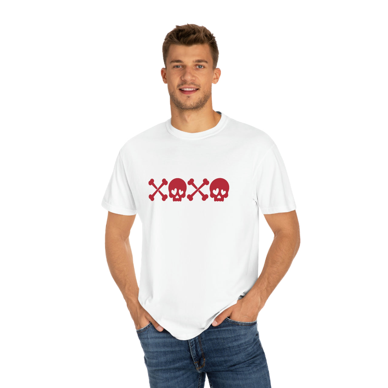 Comfort Colors® Valentine T-Shirt, Retro Valentine Shirt, XOXO Skull Valentine's Tshirt, Skeleton Valentines Tee, Oversized Comfort Colors