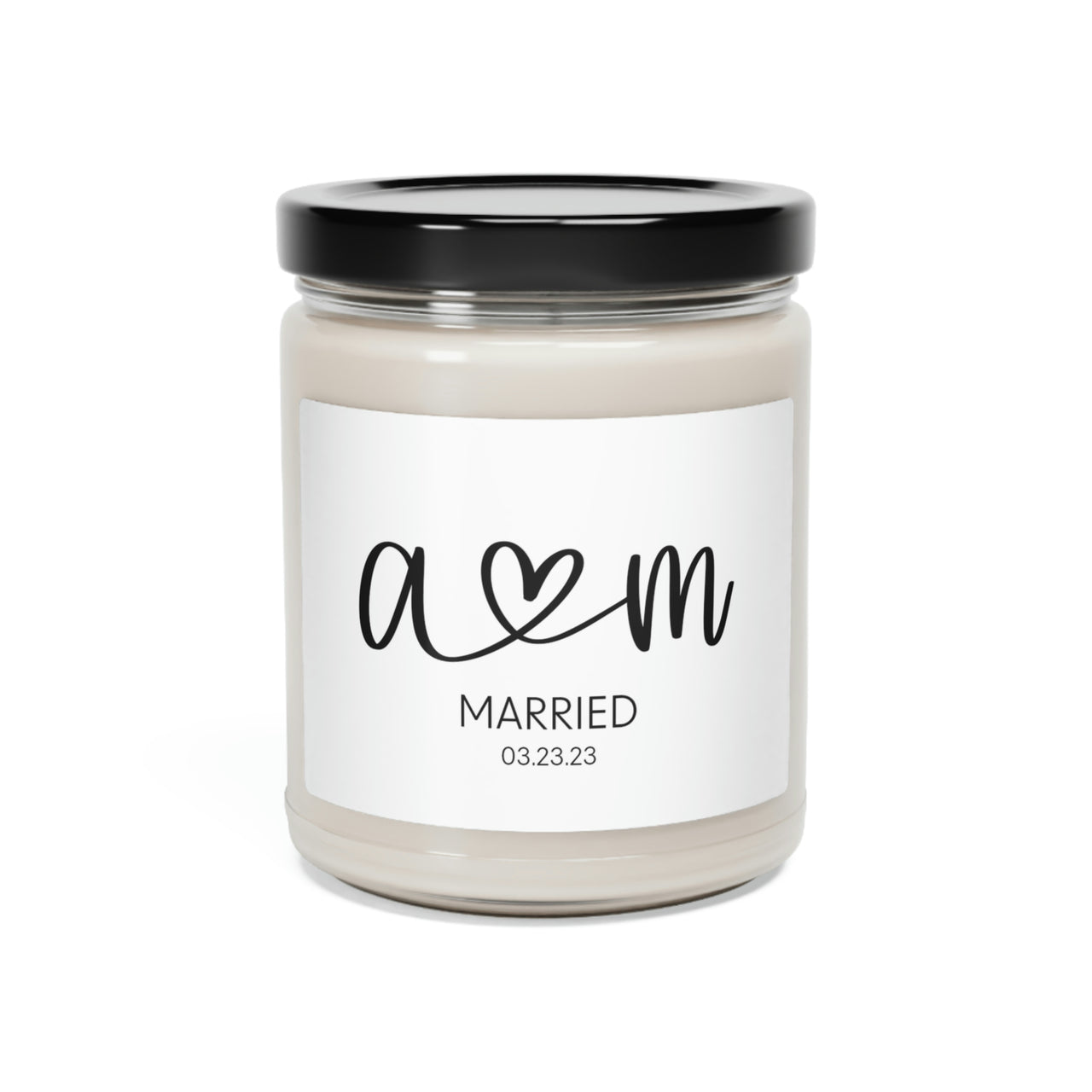Personalized Candle with Custom Initials - Married Scented Soy Candle