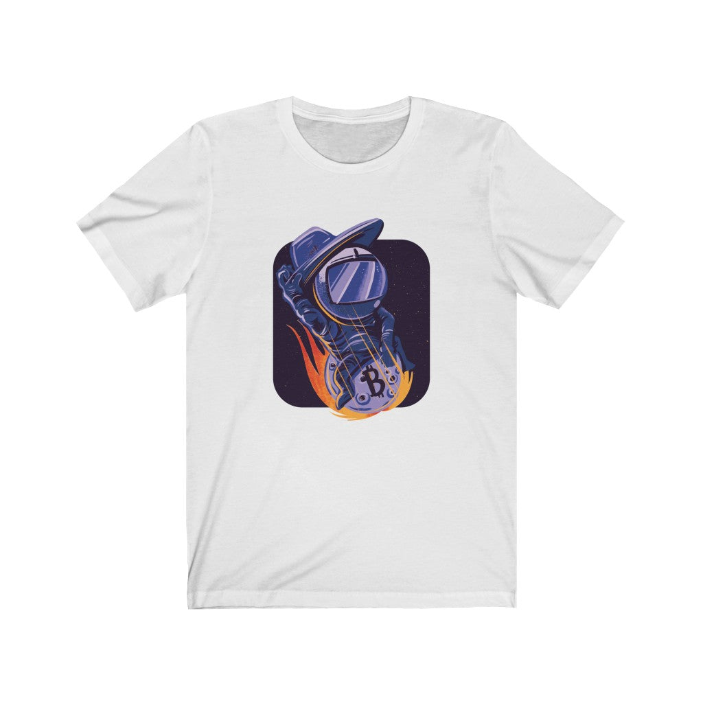 Cowboy Astronaut Bitcoin T-Shirt - Cryptocurrency Crypto Tee Shirt