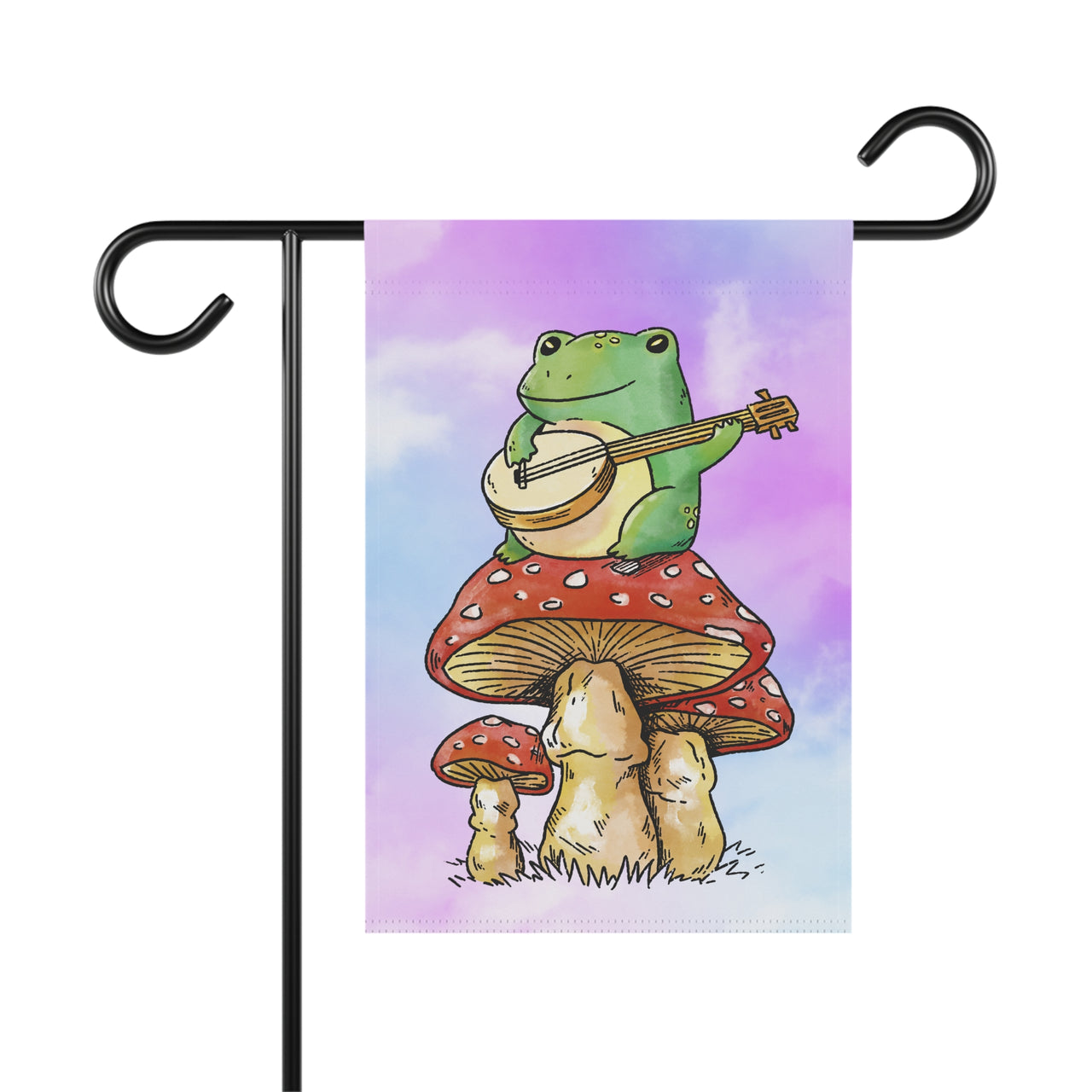 Frog Playing a Banjo Garden Flag