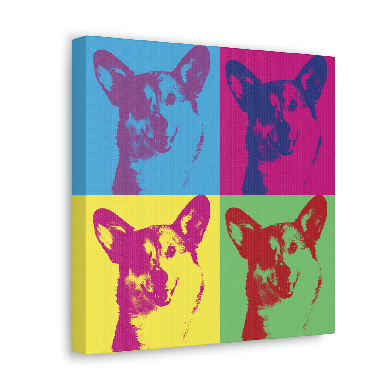 Dog Pop Art Wall Canvas, Custom Corgi Canvas Art