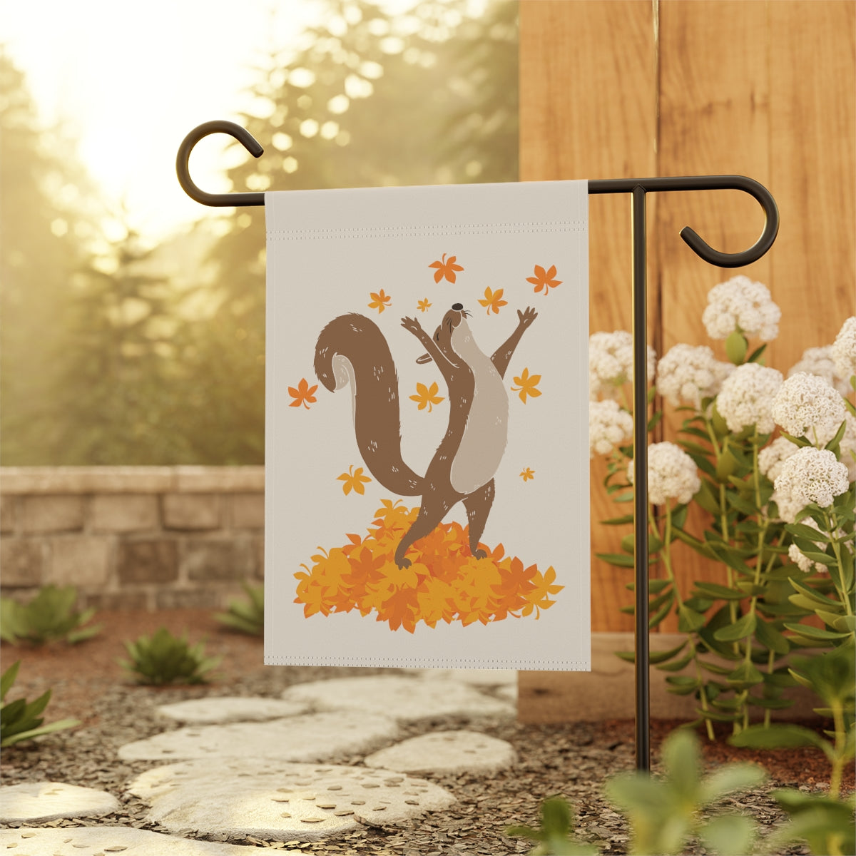 Squirrel Fall Garden Flag