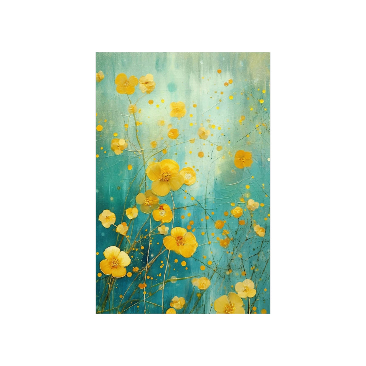 Yellow Cosmo Flowers Poster