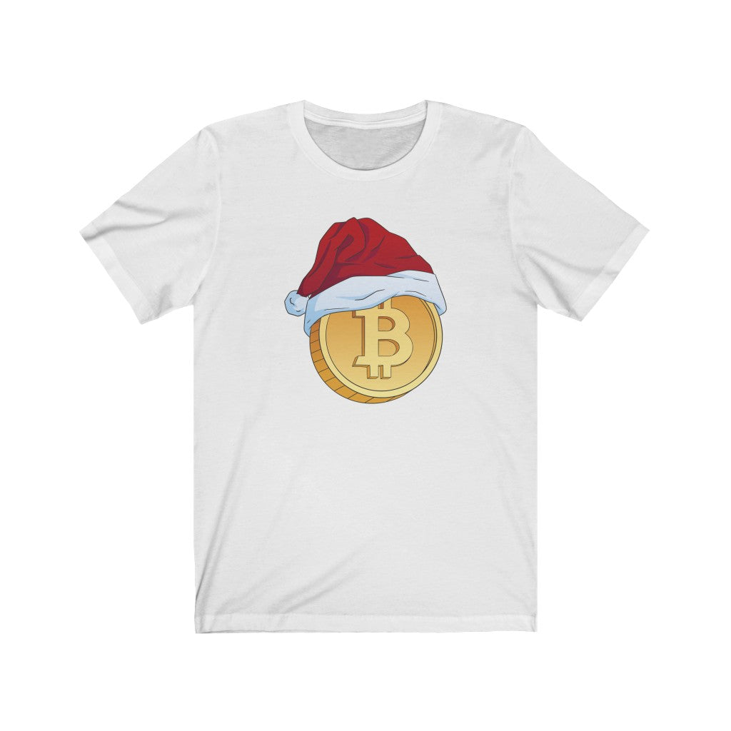 Bitcoin Santa Hat T-Shirt - Cryptocoin Cryptocurrency Christmas Tee Shirt