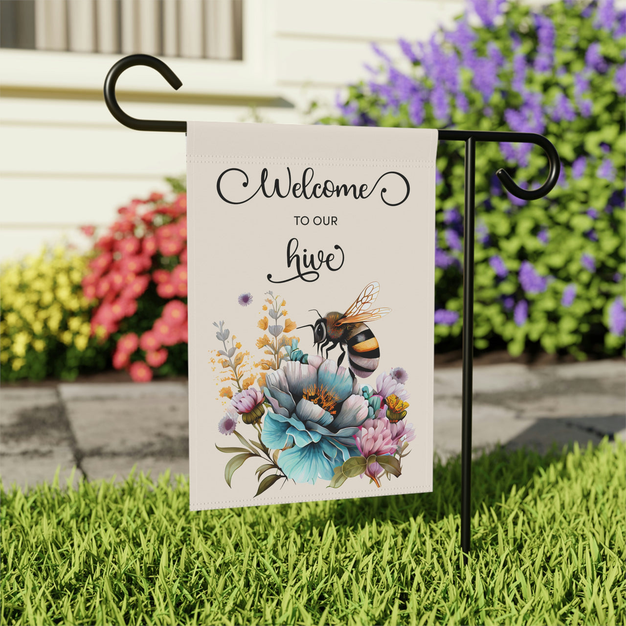 Welcome to our Hive Bee Garden Flag