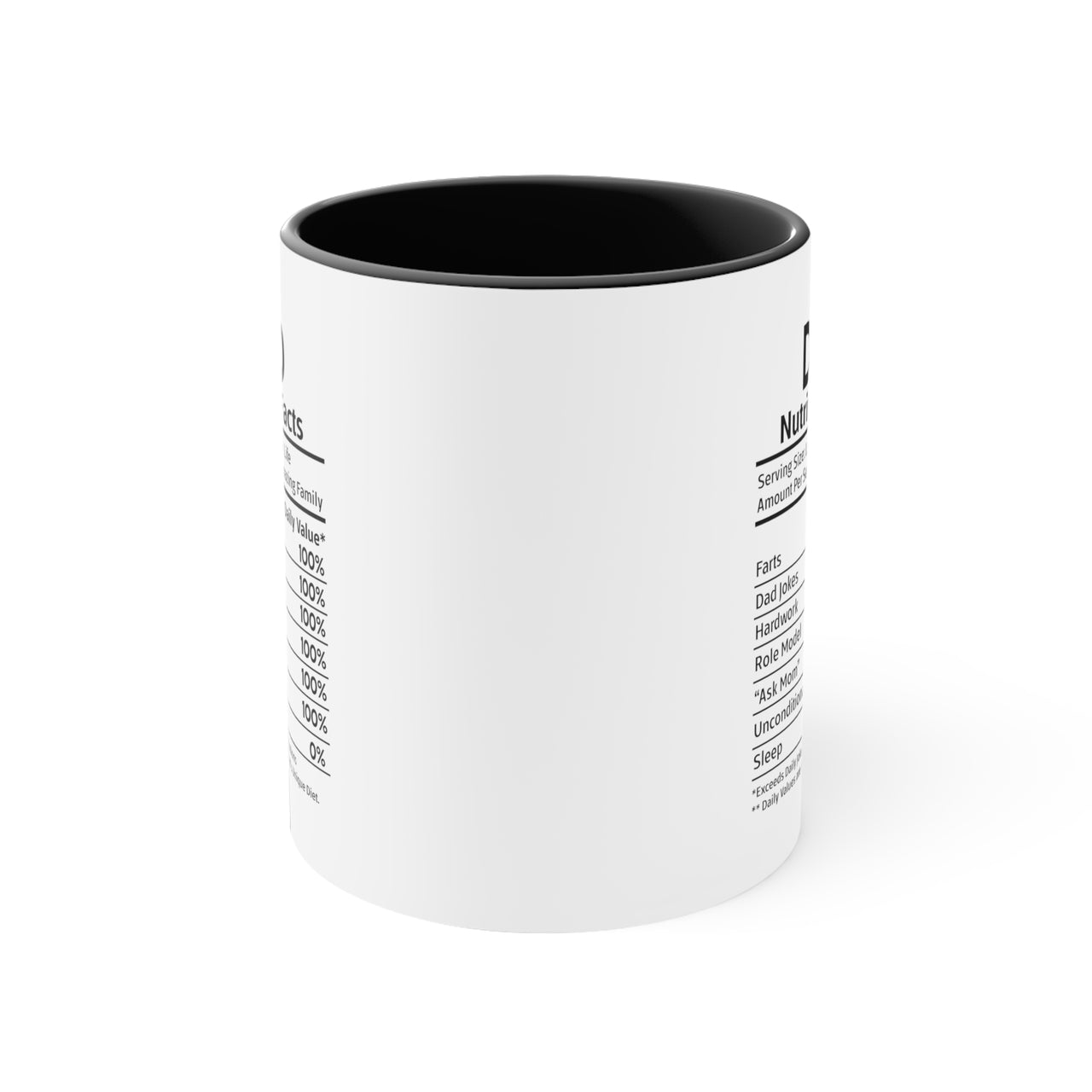 Dad Nutrition Facts Accent Coffee Mug, 11oz