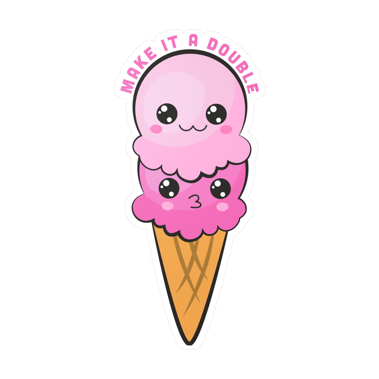 Double Scoop Ice Cream Sticker - Make it a Double
