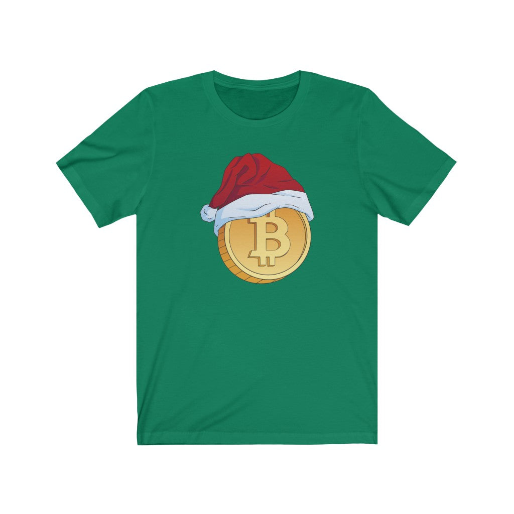 Bitcoin Santa Hat T-Shirt - Cryptocoin Cryptocurrency Christmas Tee Shirt
