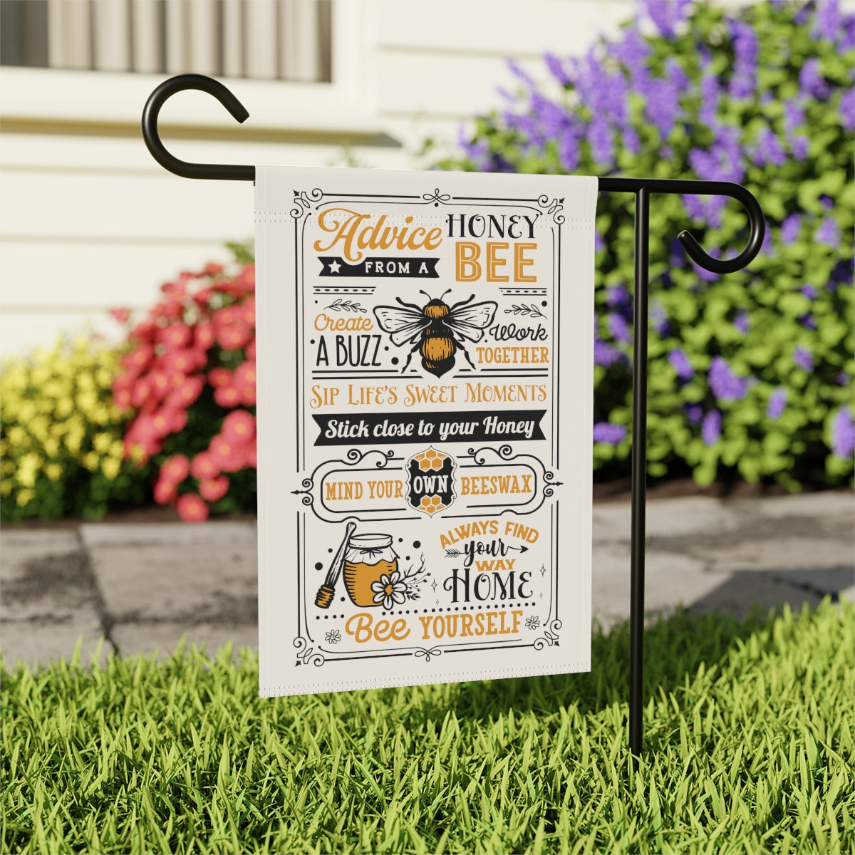 Advice From a Honey Bee Garden Flag
