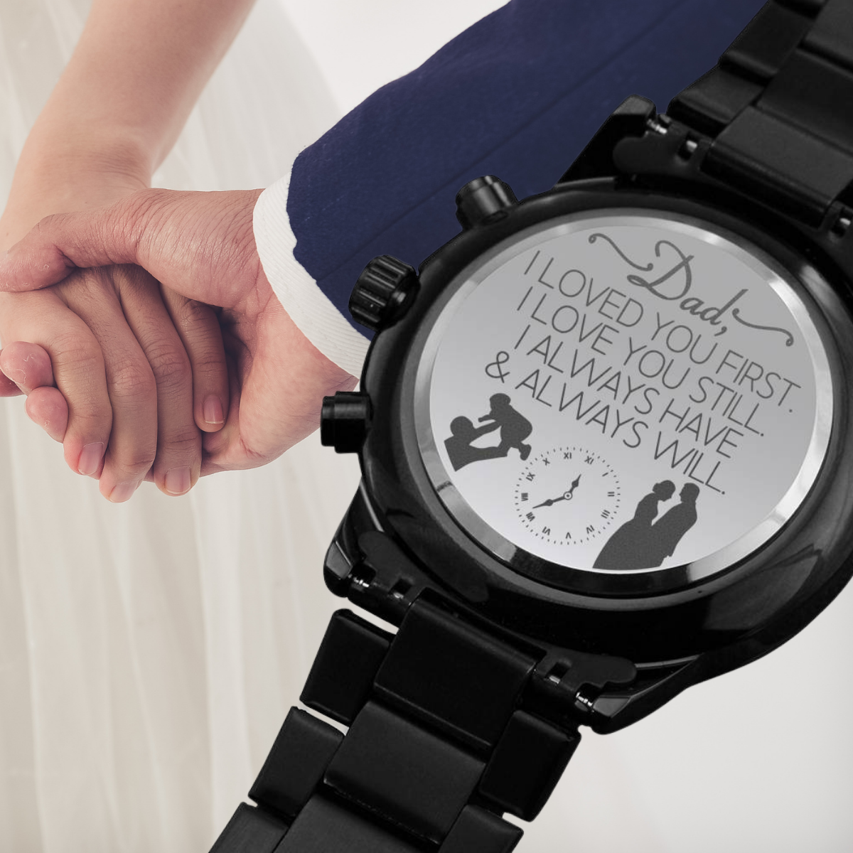 Father of the Bride Loved You First Black Chronograph Watch
