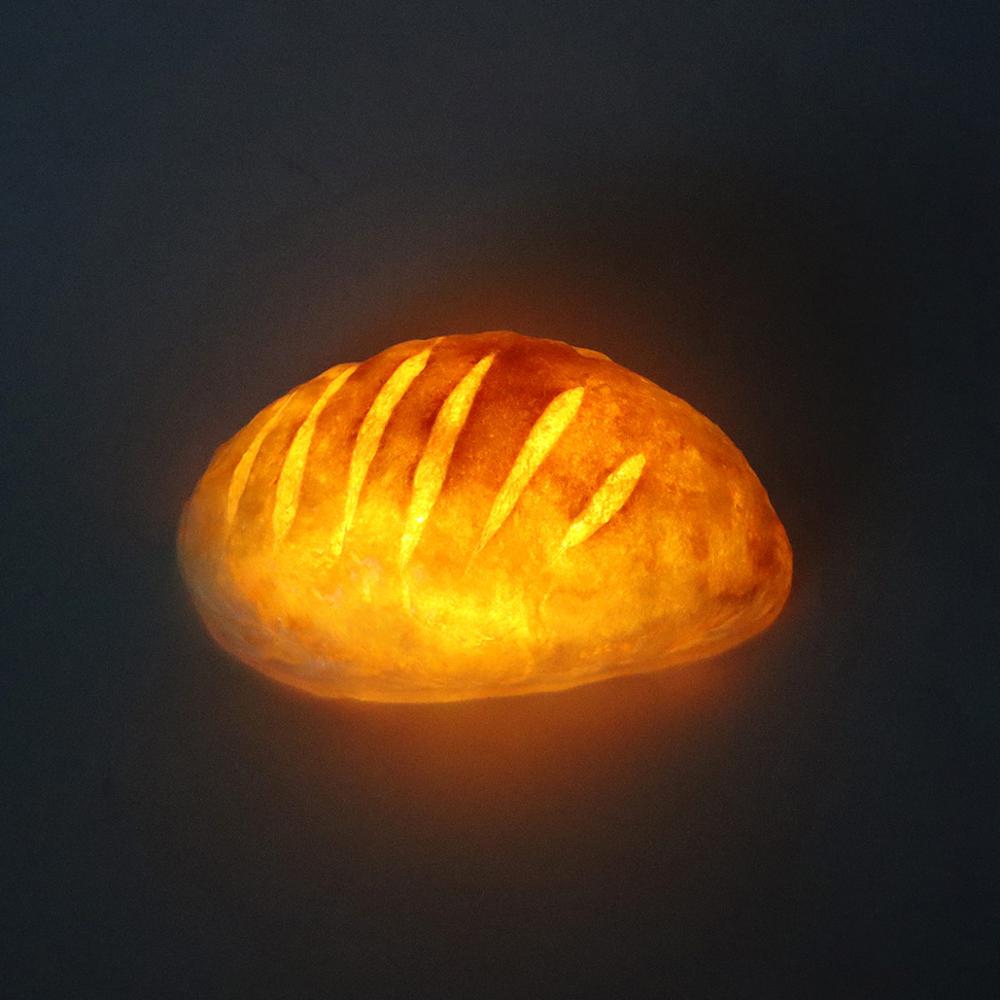 Handmade Bread Lamp Night Light, Croissant Lamp, Kitchen Table Lamp