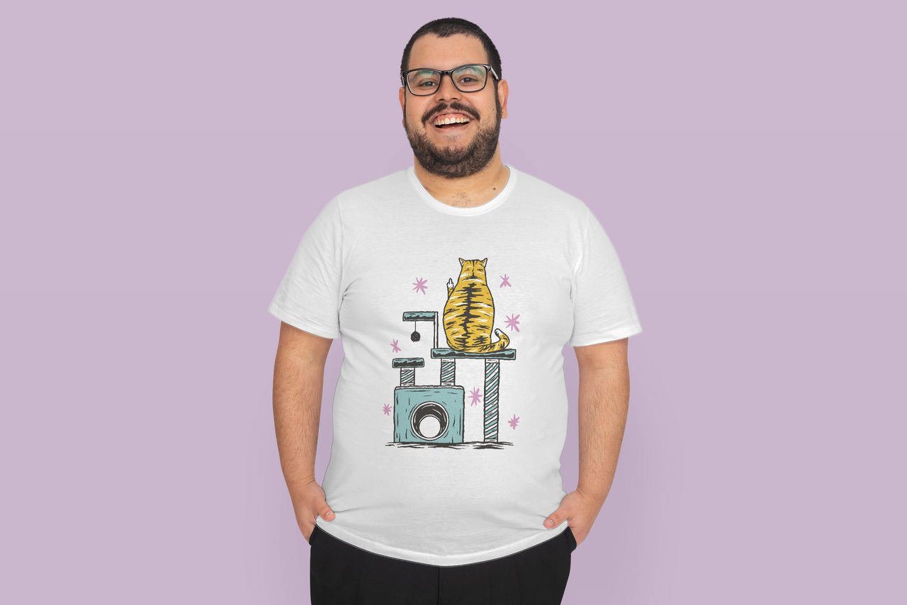 Mad Cat T-Shirt, Cat Flipping Off Tee Shirt
