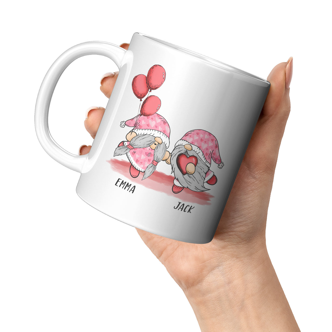 Personalized Gnomes Mug - Custom Names Valentines Mug