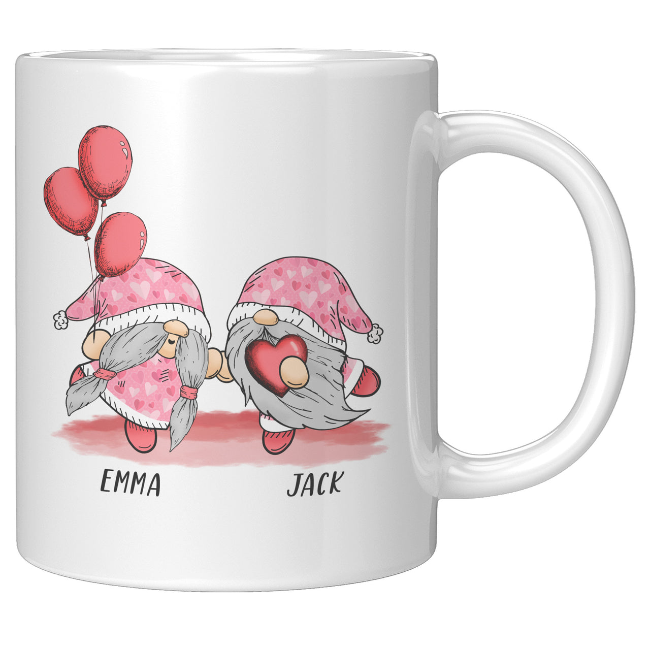 Personalized Gnomes Mug - Custom Names Valentines Mug