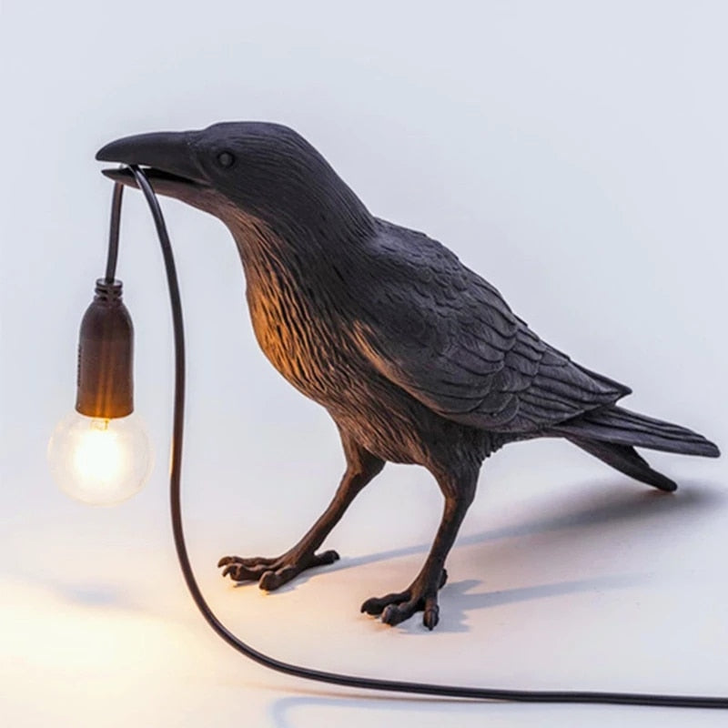 Crow Lamp - Lucky Bird Lamp - Raven Lamp Night Light