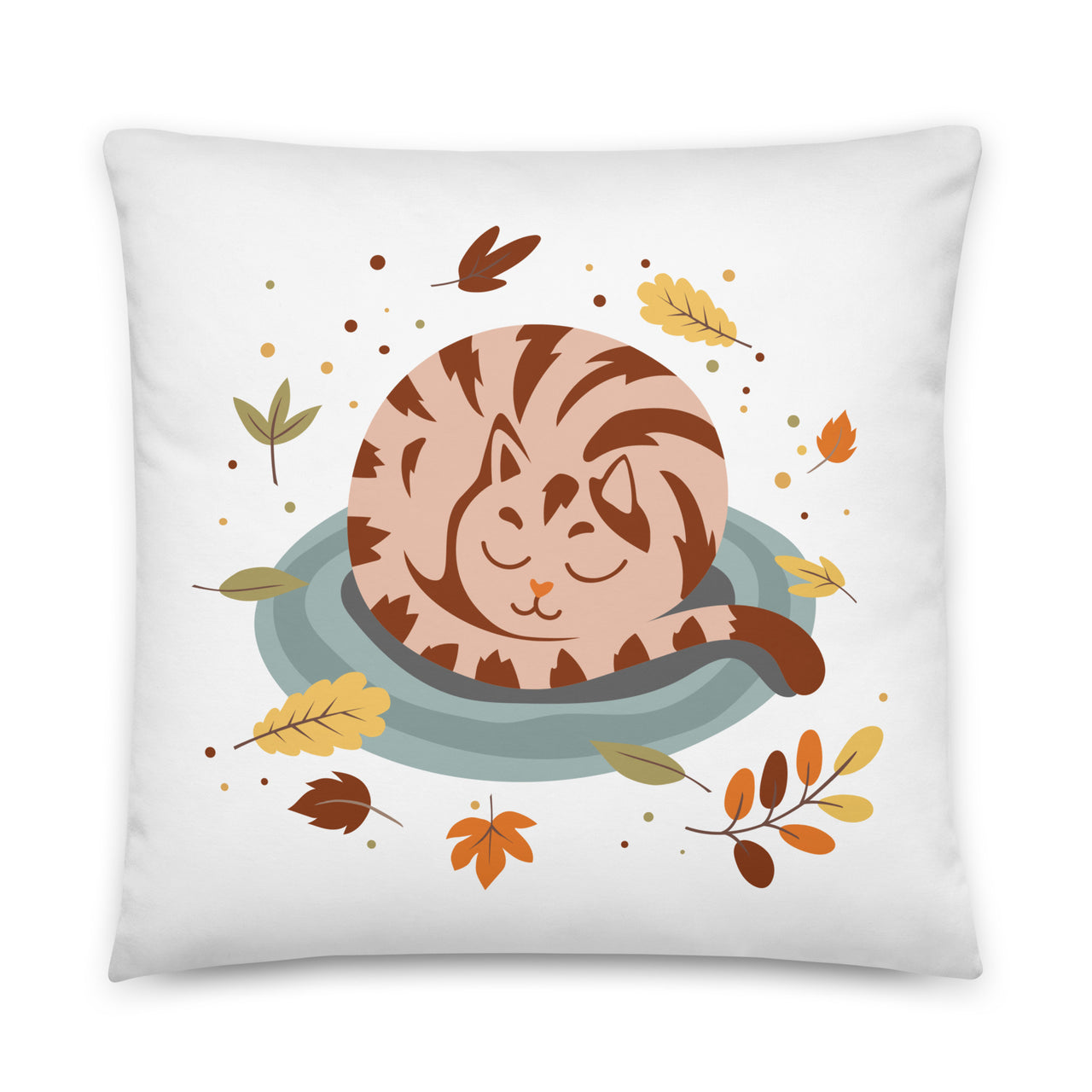 Fall Cat Throw Pillow