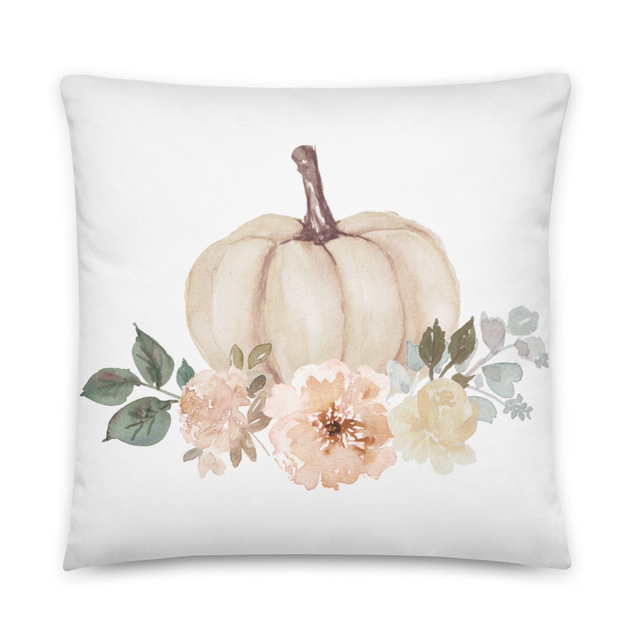 Floral Pumpkin Throw Pillow